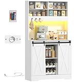 HOMCOM Aparador de Cocina Alto rústico de 180 cm, Orificio para Cables