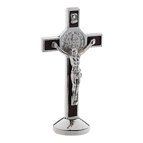 Crucifix Jesus Christ Cross Statue Figurine For Car Home Chapel Decor - Silver
