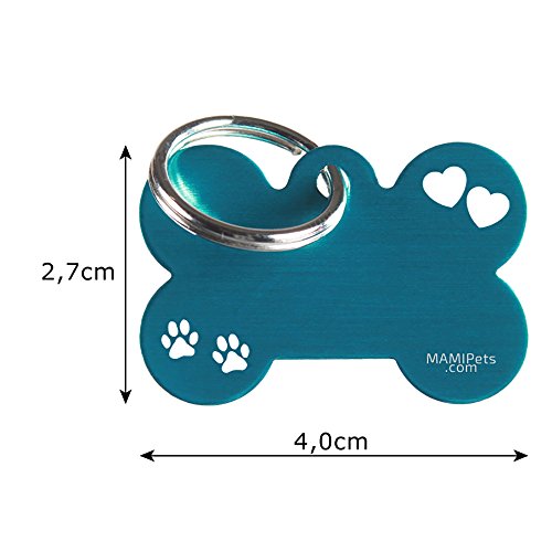 MAMIPets MEDAGLIETTA Cane Osso con Incisione Laser...