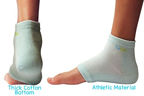 KidSole RX Gel Sports Sock for Kids with Heel Sensitivity from Severs Disease, Plantar Fasciitis. US Kid's Sizes 2-7 (Blue)4