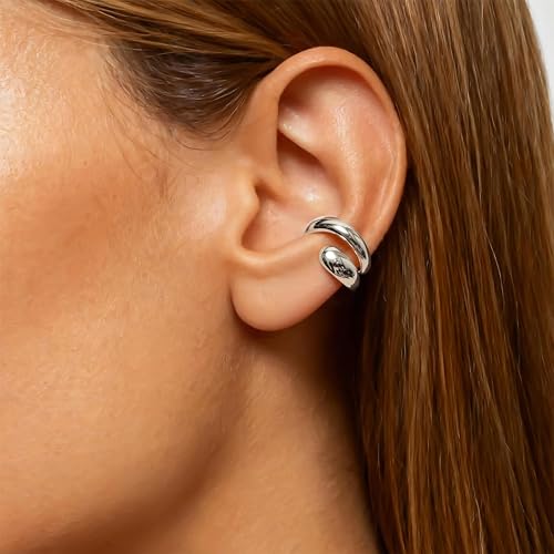 Image of Ear Cuffs Non Piercing Chunky Ear Cuff Earrings for Women Non Tarnish Clip on Cartilage Earrings Trendy Jewelry No Pierced Ears Fake Earring Set Fashion Accessories Jewelry Birthday Gifts