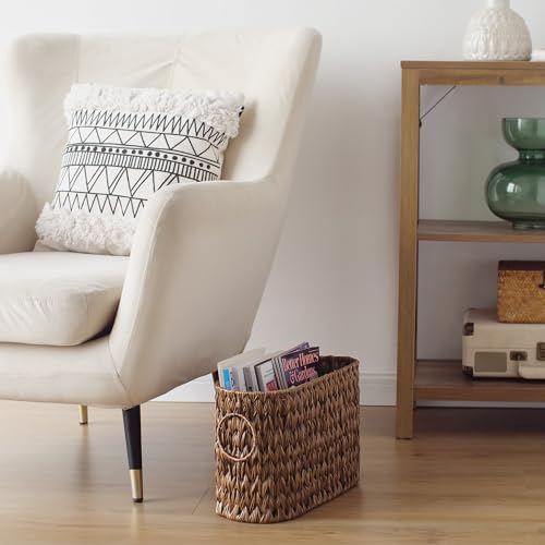 GRANNY SAYS Toilet Paper Storage, Toilet Paper Basket for Bathroom, Toilet Paper Holder with Storage, Toilet Paper Organizer for 6 Mega Rolls, Waterproof Bathroom Storage Basket, Brown