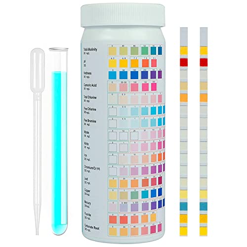 LIGUSTRUM Kit de prueba de agua potable 16 en 1 para agua potable, 100 tiras de prueba de agua precisas, accesorios de agua