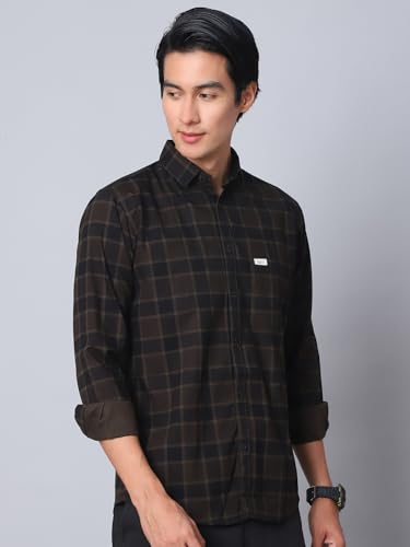 Image of Majestic Man Comfort Cotton Slim Fit Checked Casual Shirt for Men