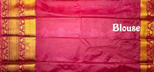 Image of VFCollections Women's Kanchipuram Silk Pure Pattu Sarees With Blouse