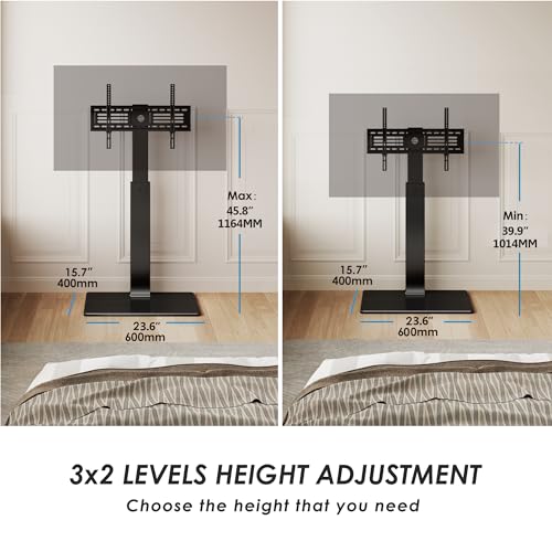 Fitueyes FTT107501MB Swivel Floor Tv Stand With Mount For Tvs 37 43 50 55 60 65 70 75 Inch Lcd Led Flat/Curved Screens Universal Swivel Televisions Tv Mount Stand thumb #3
