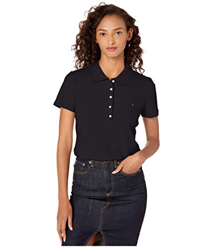 Tommy Hilfiger Klassisches Poloshirt für Damen (Standard- und Übergröße), Schwarz, X-Klein 1