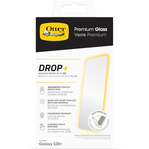 OtterBox Samsung Galaxy S25+ and S24+ Premium Glass (Single Unit Ships in Polybag)