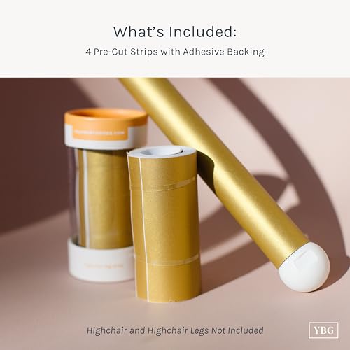 Image of Yeah Baby Goods Highchair Leg Wraps (Gold) - Compatible with The IKEA Antilop Highchair - Stylish IKEA High Chair Accessories w /Easy Self-Adhesive