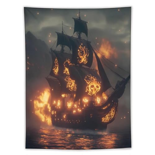 Tapiz vertical de pared con diseño de piratas para transformar la decoración de tu sala
