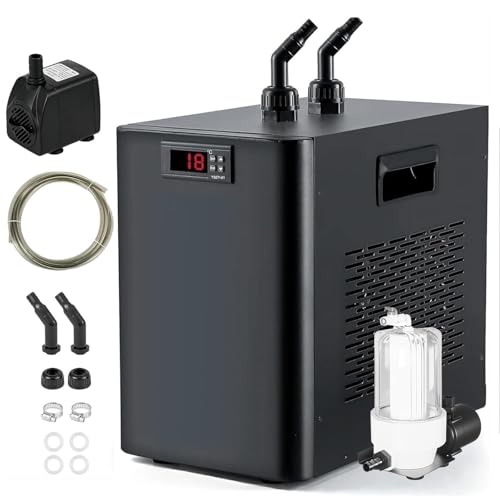 Enfriador De Agua Para Acuario, Enfriador De Acuario De 42/79/132 Galones, Enfriador De Pecera, Compresor Silencioso, Para Peces Y Camarones Para Hidroponía, Arrecife De Coral(500L-Fish Tank+BathTub)