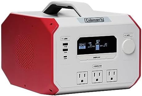 Coleman Voyager Go 500 Battery Generator – Portable Power Station, 478Wh Lithium-Ion Battery, 500W Pure Sine Wave Inverter, Fast Charging, Solar Generator for Home Backup Power, Camping & RVs