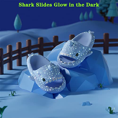 Jfxgjuv Luminous Shark Slippers, Spooky Shark Slides, Cloud Shark Slides Angler Fish Slides Glow in The Dark, Cute Cartoon Shark Slippers Non-Slip Cloud Pillow Slippers for Men Women4
