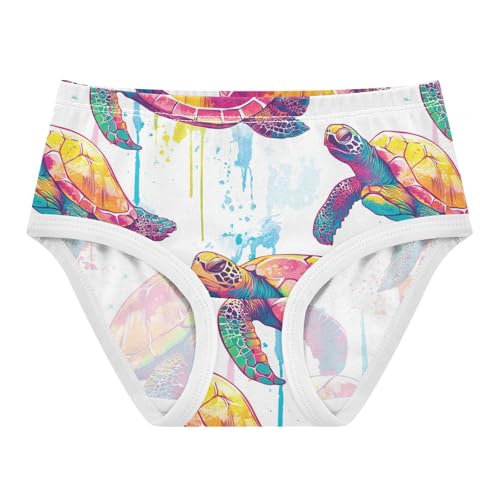 Wusikd Colorful Turtles Girls' Underwear Cotton Girls Briefs Soft Toddler Underwear 2T