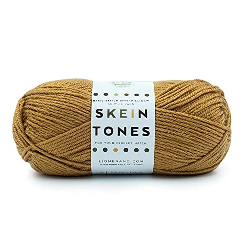 Image of Lion Brand Yarn Basic Stitch Anti-Pilling Yarn for Crocheting, Knitting, and Crafts, Cedarwood, 1 Pack