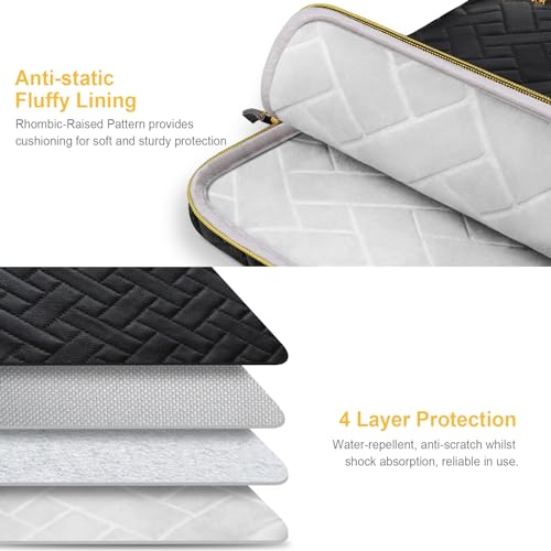 Image of Lacdo Laptop Sleeve Case for 14 inch New MacBook Pro M3 Pro Max / M3 / M2 / M1 Pro Max A2992 A2918 A2779 A2442 2023-2021, 13.5 inch Microsoft Surface Laptop 6 5 4 3 2 1 Computer Bag, Elegant Black