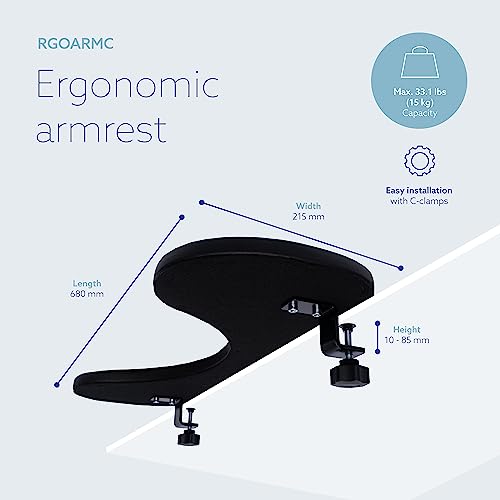 R-Go Tools RGOARMC - Ergonomic Armrest Black - Fits on any desk - Image 3