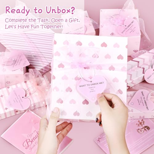 MH MYLUNE HOME Christmas Gifts for Teen Girls, Pink Gifts Basket Birthday Graduation Gifts box Set for Teen Tween Girl Age 6-18, 8 Individually Wrapped Gifts in 1 Box & Fun Task Tags3