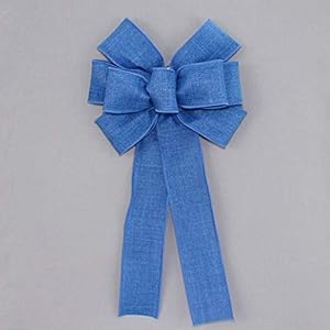 Royal Blue Rustic Wreath Bow - Hanukkah Bow by Package Perfect Bows - Made in USA (8 inch bow) Royal Blue Rustic Wreath Bow Hanukkah Bow by Package Perfect Bows Made in USA 8 inch bow