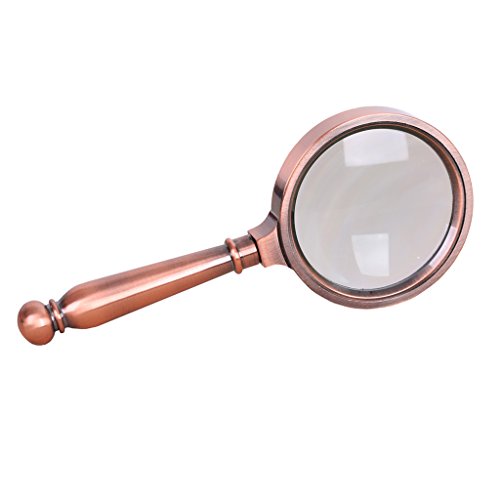 Preisvergleich Produktbild Handlupe 8X 65mm Bronze lupe Rahmen aus Metall