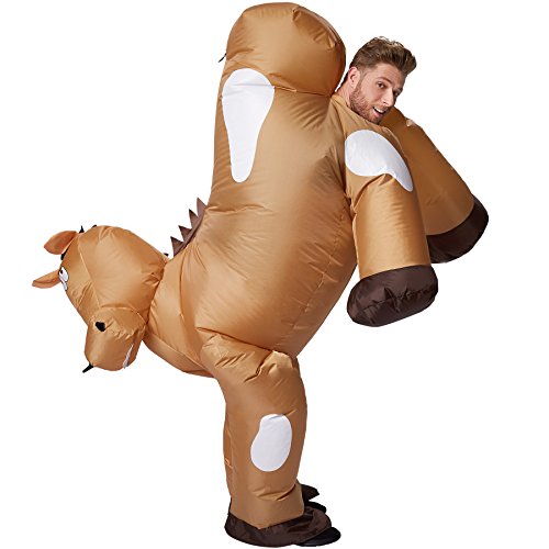 dressforfun Costume de Cheval autogonflant Unisex | Fonctionne sur Pile et prêt à l’Utilisation en Quelques Secondes | Le déguisement idéal pour Une entrée Pleine de Folie