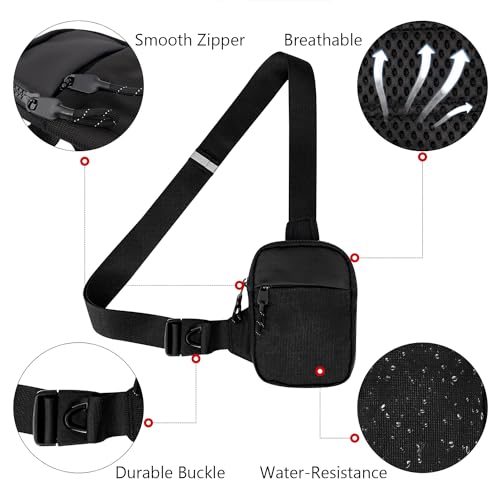 Peicees Mini Sling Bag Crossbody Chest Bag For Men Women Small Belt Purse Phone Holder For Running Workout Travel Waterproof4