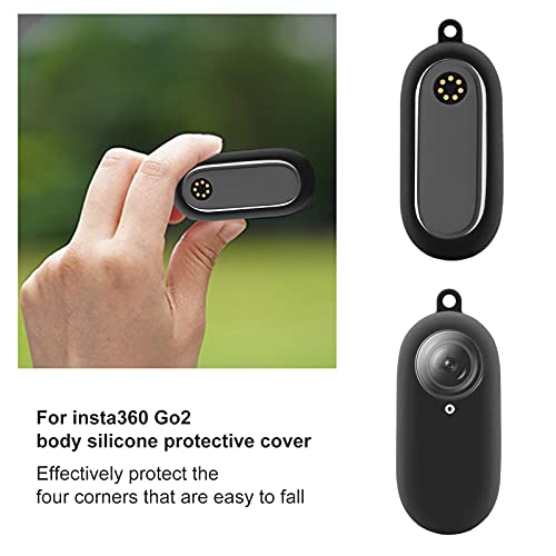 Rubber Sleeve Case for Go 2, Waterproof Sports Camera Body Protective Silicone Covers for GO2 Thumb Camera White (Black) - Image 2