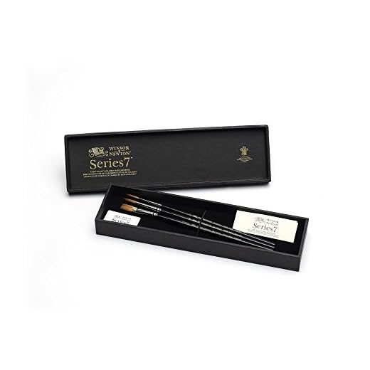 Winsor & Newton Series 7 Brush Gift Set Includes 3 Round/Flat/Rigger Brushes Artwork by Winsor & Newton