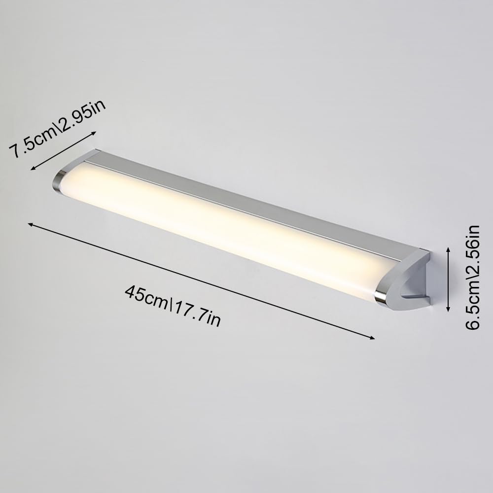 Jadssox Barra Luminosa a LED lineare per Trucco Lampada da Bagno Moderna Barra sopra Lo Specchio Apparecchio di Illuminazione a Specchio Cromato Lampada da Parete per Trucco a Striscia Lunga sopra Lo