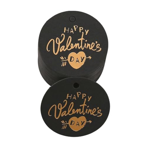 バレンタインデーのプレゼントやサプライズ用のエレガントなハート/ラウンドラベル100枚入りパック。カップルの装飾に。