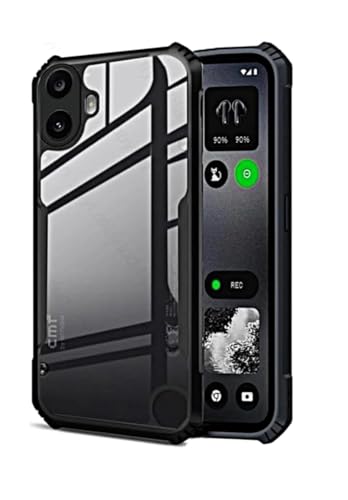 Image of BATCHONE Polycarbonate Shockproof Cover Case Compatible for Nothing CMF Phone 1 5G 360 Degree Protection /Transparent Back Case (Black Bumper) (Pack of 1)