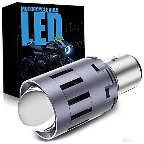 BA20D H6 Motorcycle Led Headlight Bulb with 6000K White High Low Beam H6 Motorcycle LED Lights 4000LM CSP Chips Bright Dual Beam Conversion Kit( Pack of 1)