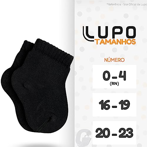Kit 09 Pares de Meias Infantil Lupo Cano Curto Soquete Baby | Kit Unissex 2 | 0 a 4 Meses