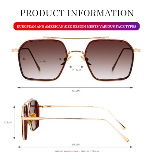 Image of CREEK Unisex Full Rim Hexagonal Branded and Stylish Sunglasses | 100% UV Protected | Men & Women | Medium | CH S1145-Pack of 1