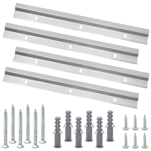 Aoyswuz 2 Paire 30 cm Rail Fixation Miroir Lourd Z, Barre de Fixation en Z, Fixation Cadre pour Cadre Lourd, Tête de Lit, Rack (avec Vis)