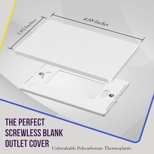 Image of ENERLITES Screwless Blank Wall Plate, Child Safe Blank Device Outlet Cover, Standard Size, 1-Gang 4.68 inch x 2.93 inch, Polycarbonate Thermoplastic, UL Listed, SI8801-W-40PCS, Glossy, White, 40 Pack