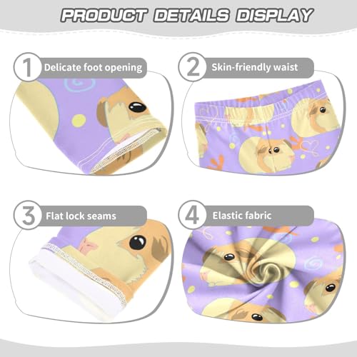 Guinea Pigs Girls' Leggings Toddler Doodles Cute Kids Yoga Pants Dance Active Tights 5T3