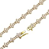 Snuhlzvm Elegant Plum Blossom Tennis Bracelet, Brilliant Zircon, Elegant Aesthetics, Fashionable Accessory, Trendy And Fashionable Item