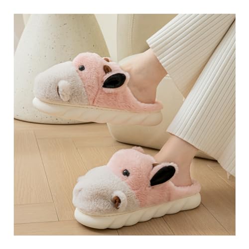Men's and women's cotton slippers, winter animal plush warm and non slip slippers, holiday gifts4