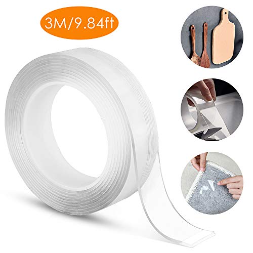 Preisvergleich Produktbild Sporgo Waschbares Spurloses Klebeband, 3M Nano Entfernbares Klebeband Transparent Doppelseitiges Klebeband Extra Stark Haftend Wiederverwendbare Klebeband Durchsichtiges, Wasserfest, Rutschfeste