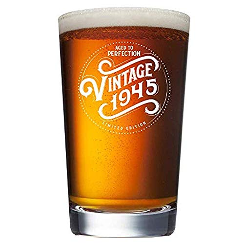 1945 75th Birthday Gifts for Men and Women Beer Glass - 16 oz
