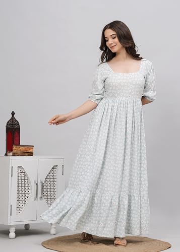 Image of Daevish Women's Rayon Fit and Flare Midi Casual Dress