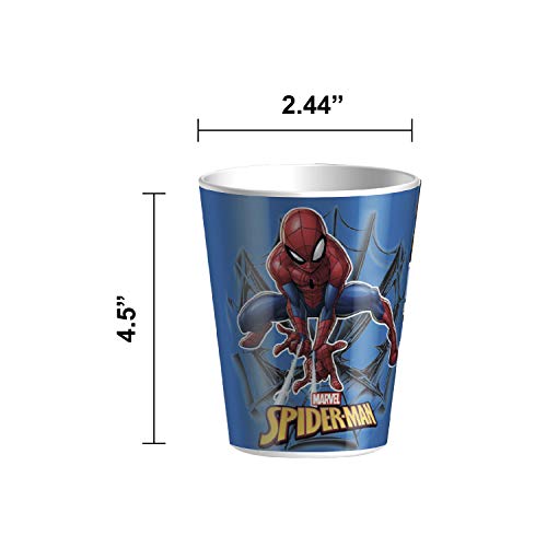 Zak Designs SPCD-5480 Zak! Marvel Spider-Man - 5-Piece Dinnerware Set - Durable Plastic & Stainless Steel - Includes Tumbler, 8-Inch Plate thumb #6