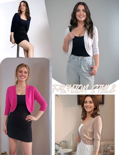 Othyroce Women's Cropped Cardigan Sweaters Long Sleeve Open Front Bolero Shrug Sweaters Jacket for Dresses4