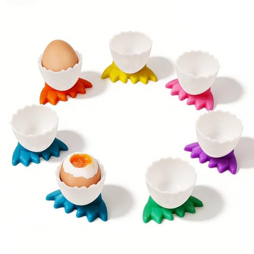 MaNeaz 6 Stück eierbecher ostern eierbecher lustig Eierbecher Set Lustig Kunststoff Lustiger Eiebecher Kinder für Jeden Frühstückstisch Hart und Weichgekochten Eiern Easter Gift