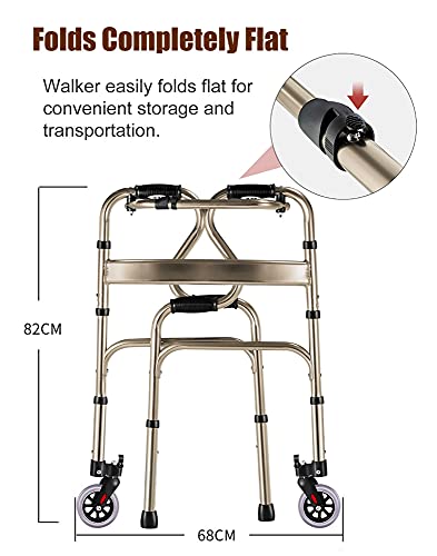 Déambulateur portable avec roues et siège pour aider la marche des personnes âgées