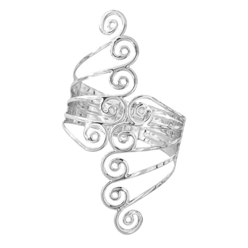 Punk Cool Open Upper Arm Adjustable Coil Swirl Leaf Wings Snake Butterfly Armband Minimalist Armlet Cuff Bangle Bracelet Simple Gothic Jewelry for Women Teens