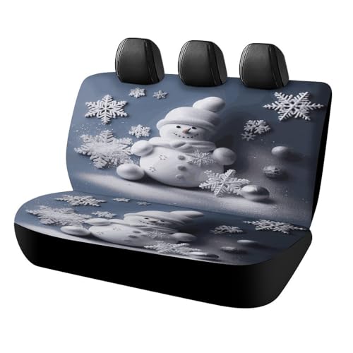 Fundas de asiento de coche para camiones y SUV con estampado de copos de nieve para mascotas