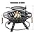 Dorisue Fire Pit for Outside, 36 Inch Large Outdoor Wood Burning Fire Pits, Backyard Double Firepit with Steel BBQ Grill Cooking Grate, Spark Screen & Poker for Garden, Bonfire, Camping