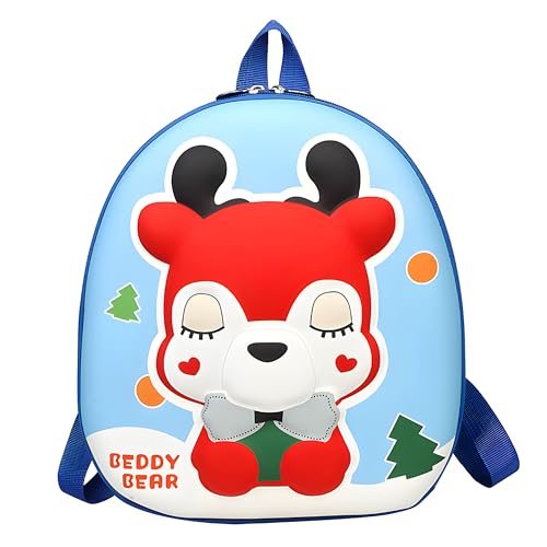 Image of Bembika School Bag The Perfect Children Backpack and School Bags for Kids Compact Stylish Backpack for Kids Exceptional-Quality Kids Kindergarten Backpack and Travel Backpack- (Deer|Blue)